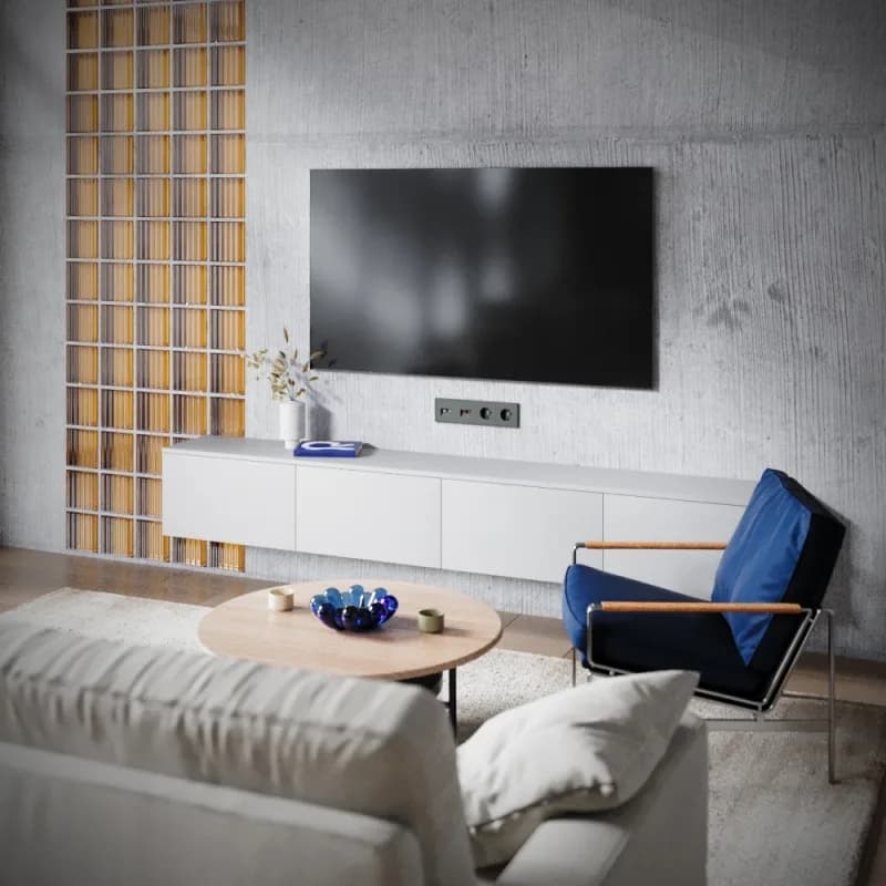 Розетка телевизионная встраиваемая VOLTUM S70 TV+RJ45 кат. 6, (титан)