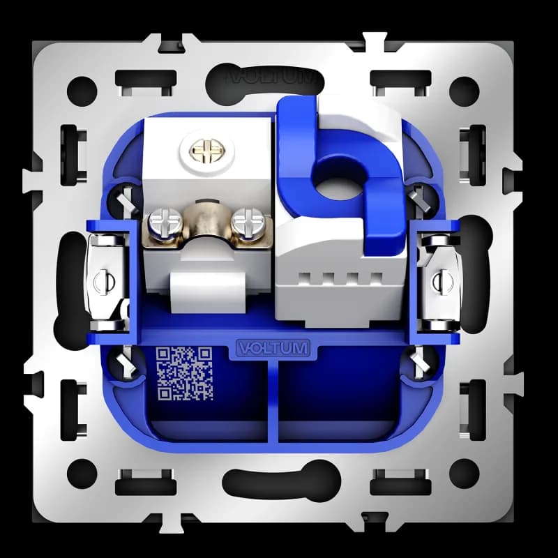 Розетка телевизионная встраиваемая VOLTUM S70 TV+RJ45 кат. 6, (черный матовый)