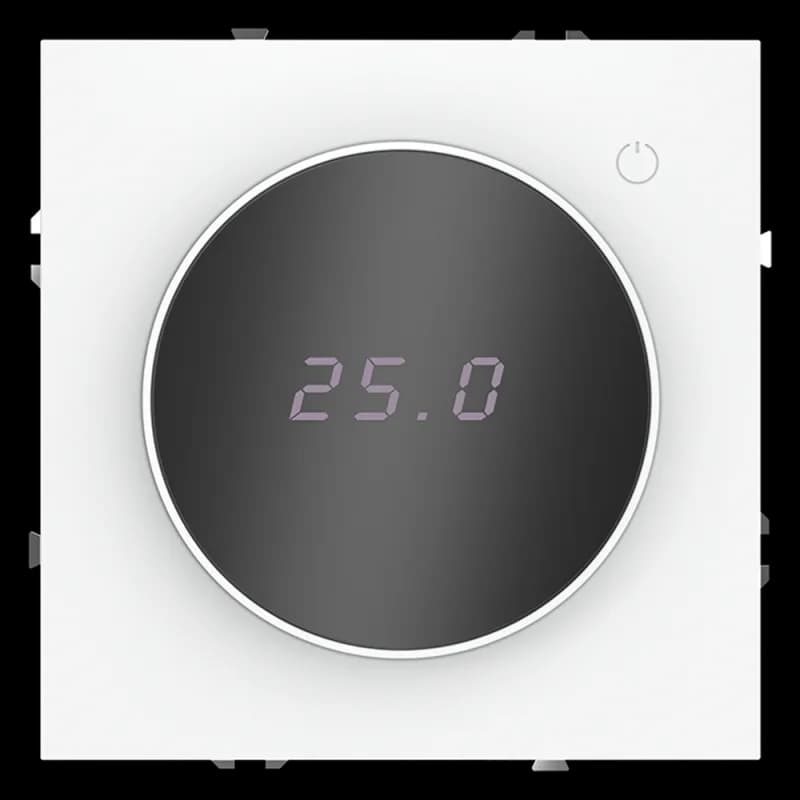 Терморегулятор электронный VOLTUM S70 с индикацией и датчиком, для теплого пола, (белый матовый)