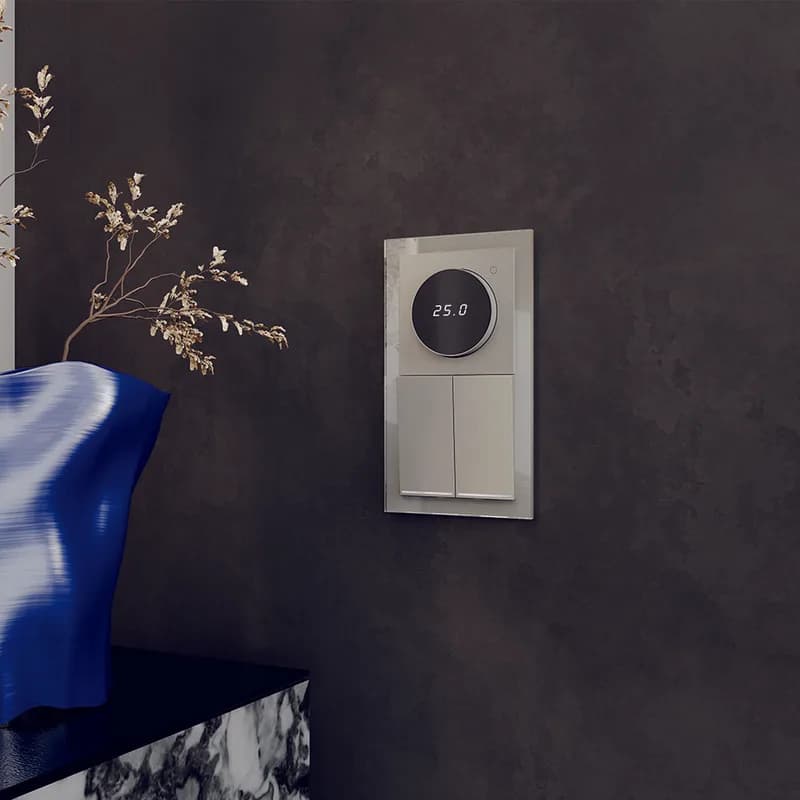 Терморегулятор электронный VOLTUM S70 с индикацией и датчиком, для теплого пола, (шелк)