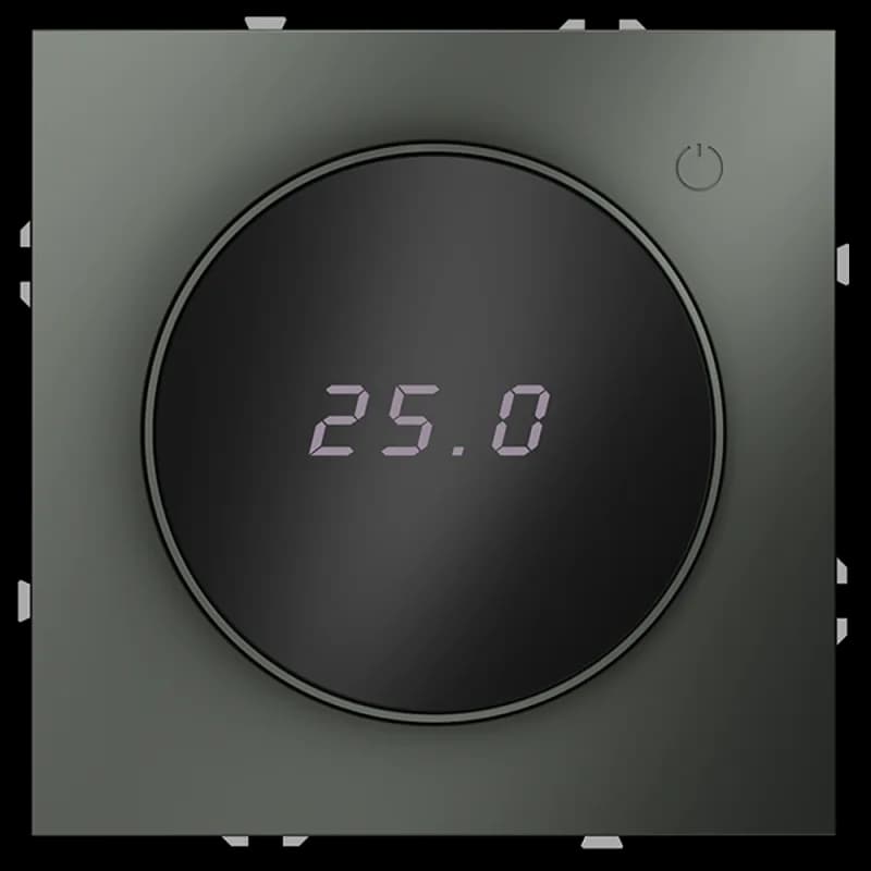 Терморегулятор электронный VOLTUM S70 с индикацией и датчиком, для теплого пола, (титан)