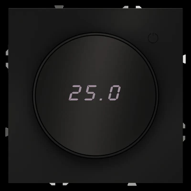 Терморегулятор электронный VOLTUM S70 с индикацией и датчиком, для теплого пола, (черный матовый)