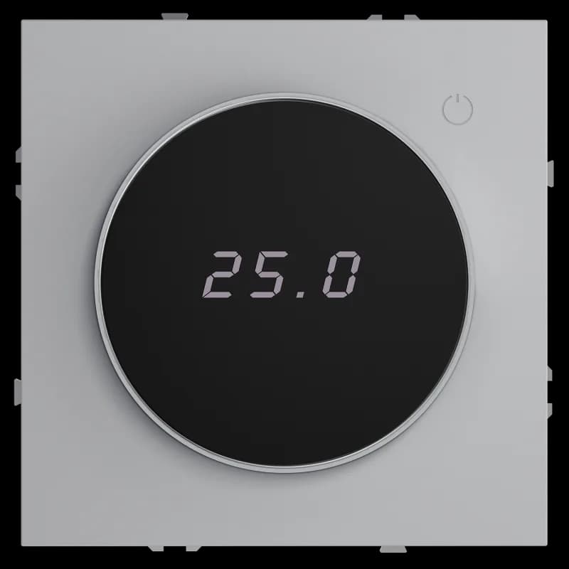 Терморегулятор электронный VOLTUM S70 с индикацией и датчиком, для теплого пола, (серый)