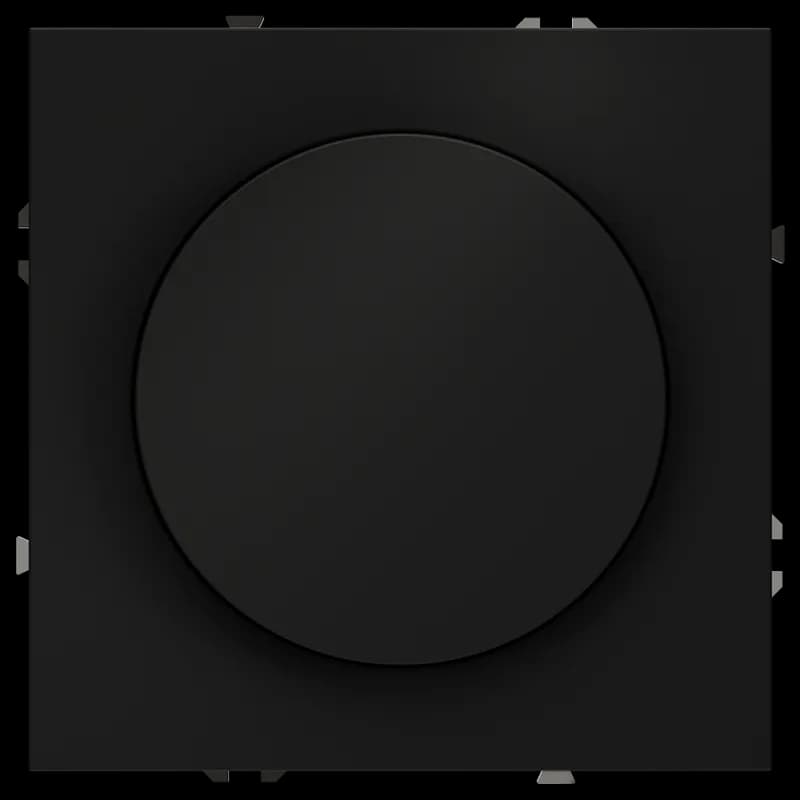 Светорегулятор встраиваемый VOLTUM S70 поворотно-нажимной 600 Вт, (черный матовый)