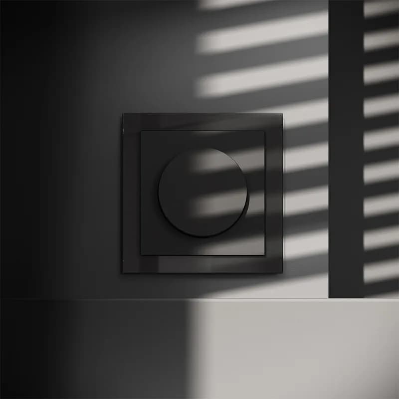 Светорегулятор встраиваемый VOLTUM S70 поворотно-нажимной 600 Вт, (черный матовый)