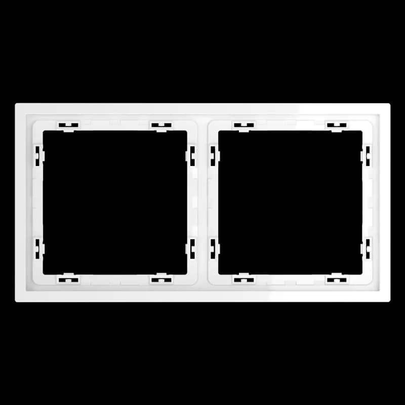 Рамка пластиковая VOLTUM S70 на 2 поста, (белый глянцевый)