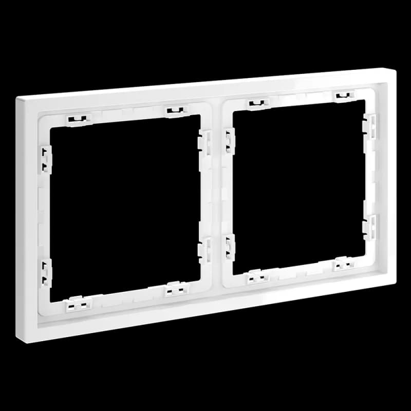 Рамка пластиковая VOLTUM S70 на 2 поста, (белый глянцевый)