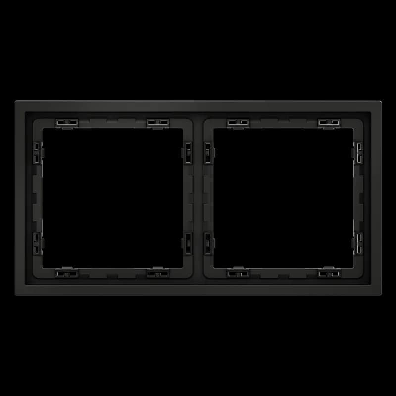 Рамка пластиковая VOLTUM S70 на 2 поста, (черный матовый)