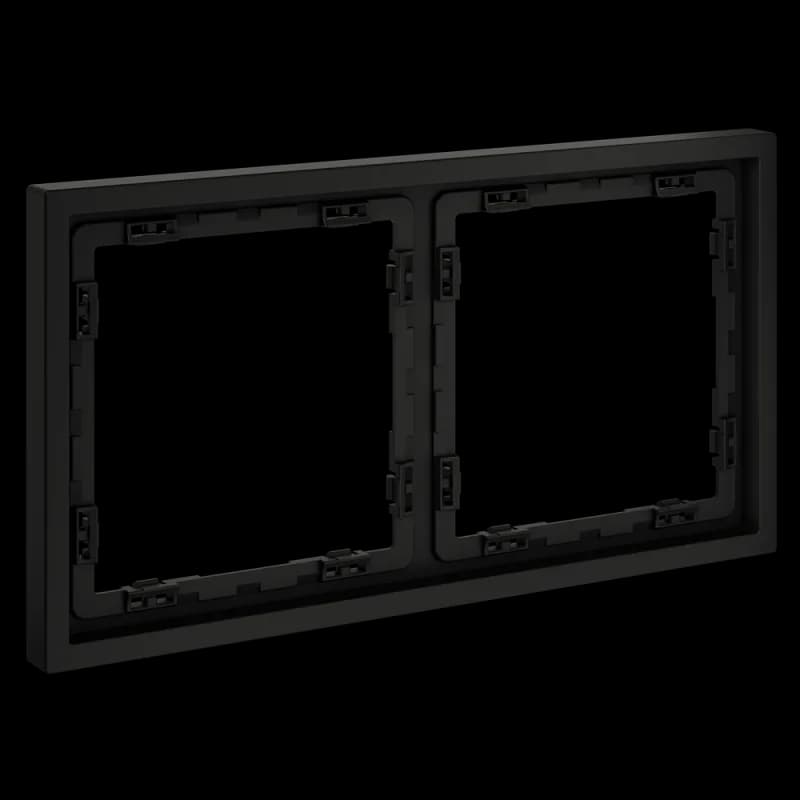 Рамка пластиковая VOLTUM S70 на 2 поста, (черный матовый)