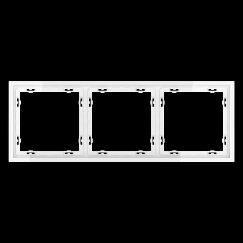 Рамка пластиковая VOLTUM S70 на 3 поста, (белый глянцевый)