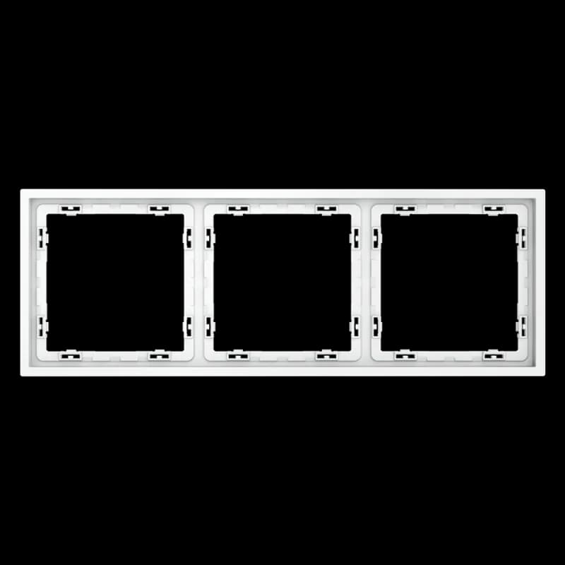 Рамка пластиковая VOLTUM S70 на 3 поста, (белый матовый)