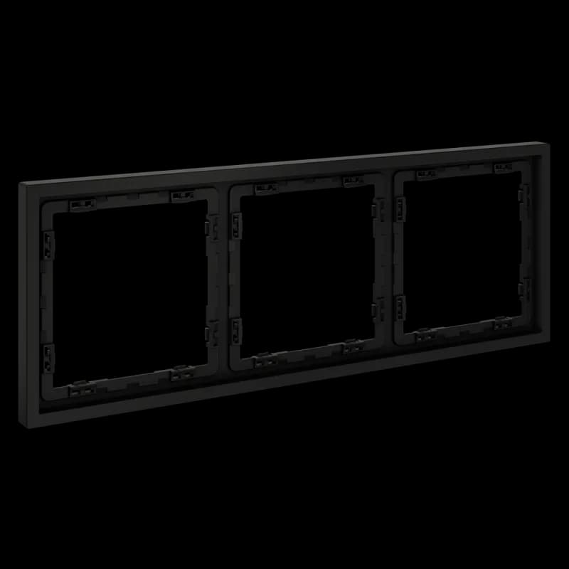 Рамка пластиковая VOLTUM S70 на 3 поста, (черный матовый)