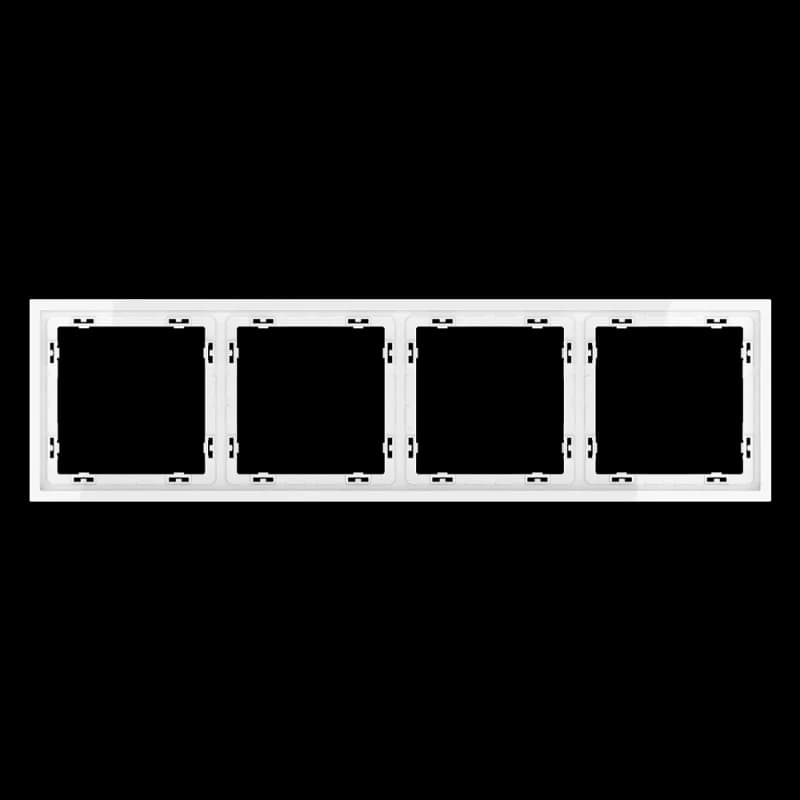 Рамка пластиковая VOLTUM S70 на 4 поста, (белый глянцевый)