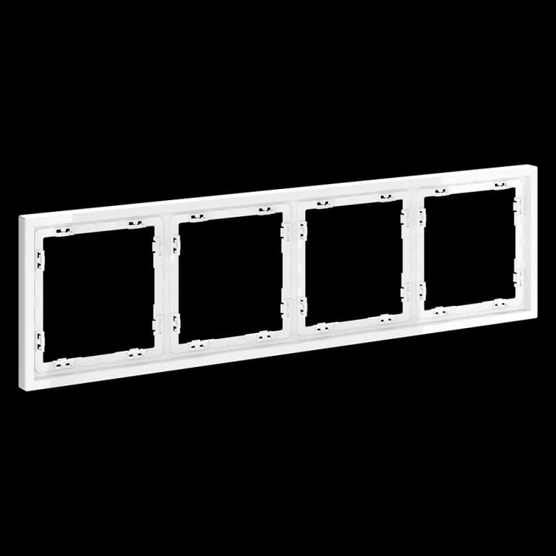 Рамка пластиковая VOLTUM S70 на 4 поста, (белый глянцевый)