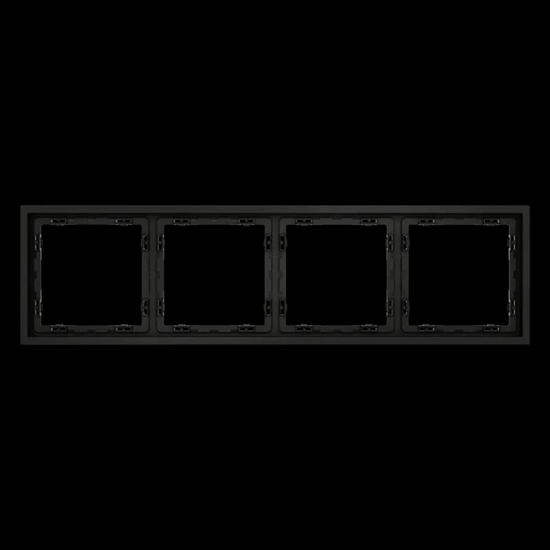 Рамка пластиковая VOLTUM S70 на 4 поста, (черный матовый)