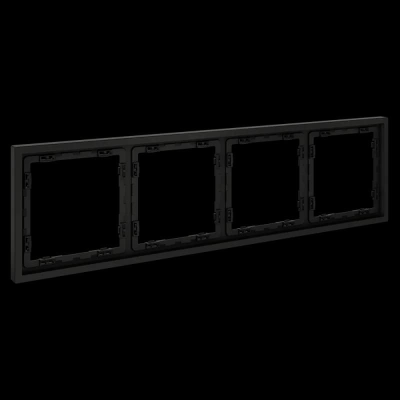 Рамка пластиковая VOLTUM S70 на 4 поста, (черный матовый)