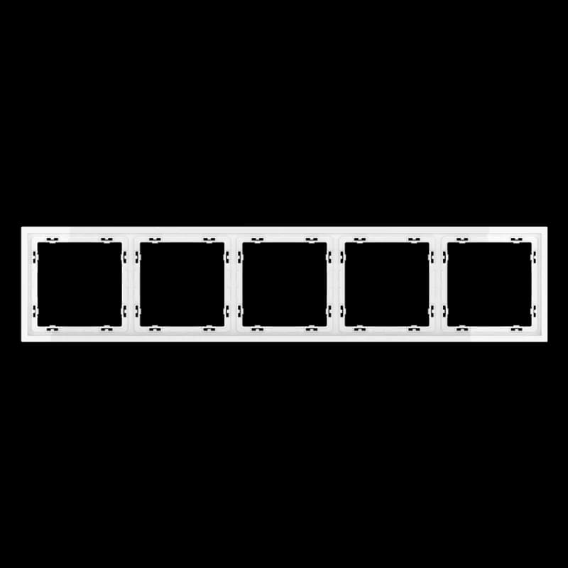 Рамка пластиковая VOLTUM S70 на 5 постов, (белый глянцевый)