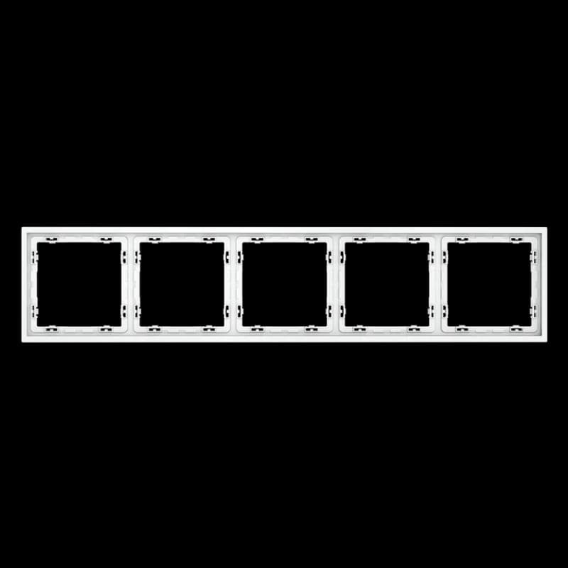 Рамка пластиковая VOLTUM S70 на 5 постов, (белый матовый)