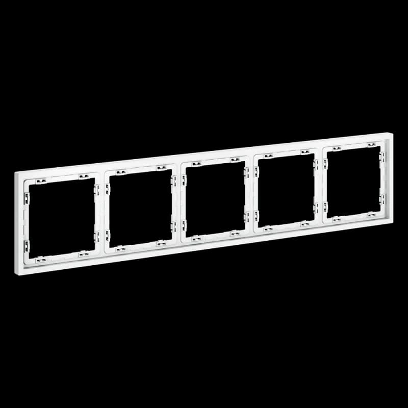 Рамка пластиковая VOLTUM S70 на 5 постов, (белый матовый)