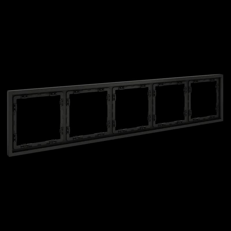 Рамка пластиковая VOLTUM S70 на 5 постов, (черный матовый)