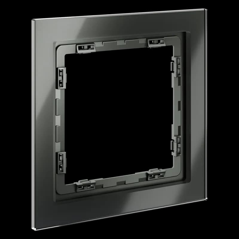 Рамка стеклянная VOLTUM S70 на 1 пост, (титан, стекло)