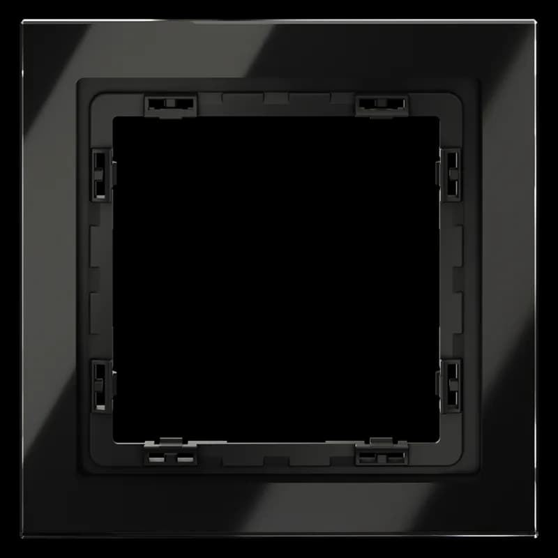 Рамка стеклянная VOLTUM S70 на 1 пост, (черный,стекло)