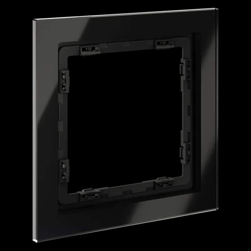 Рамка стеклянная VOLTUM S70 на 1 пост, (черный,стекло)