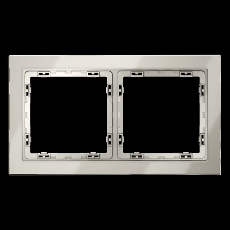 Рамка стеклянная VOLTUM S70 на 2 поста, (кашемир, стекло)