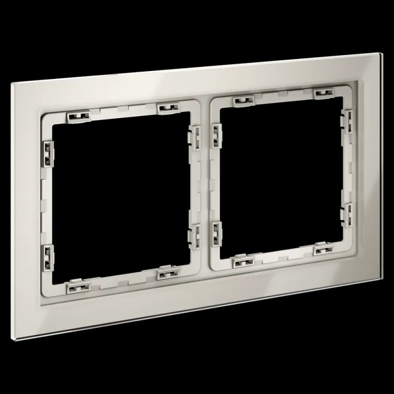 Рамка стеклянная VOLTUM S70 на 2 поста, (кашемир, стекло)