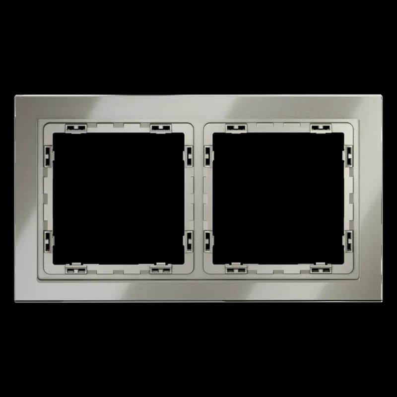 Рамка стеклянная VOLTUM S70 на 2 поста, (шелк, стекло)