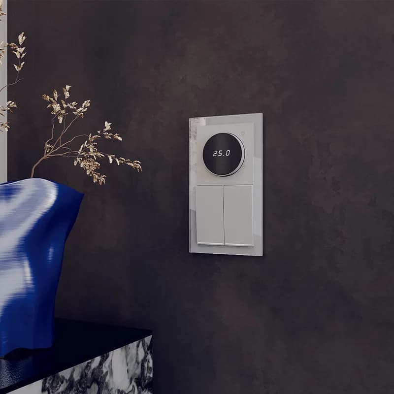 Рамка стеклянная VOLTUM S70 на 2 поста, (сталь, стекло)