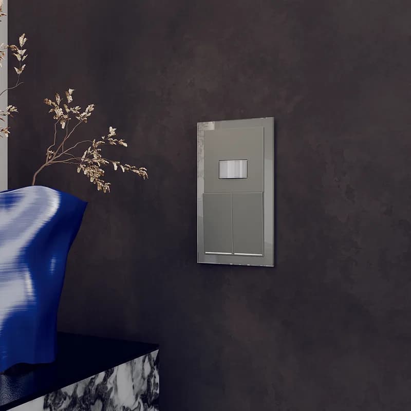 Рамка стеклянная VOLTUM S70 на 2 поста, (титан, стекло)