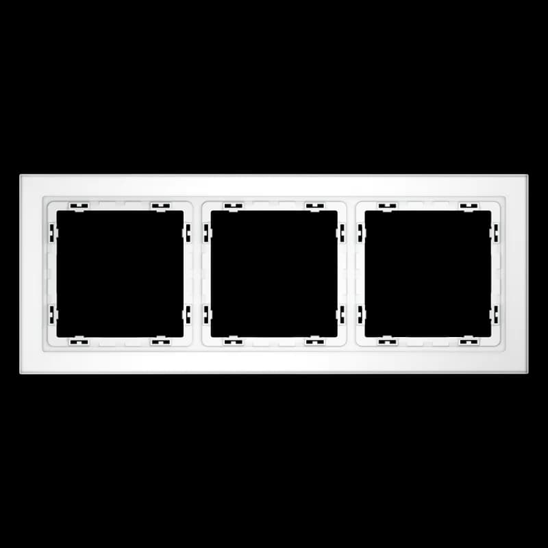 Рамка стеклянная VOLTUM S70 на 3 поста, (белый,матовый,стекло)