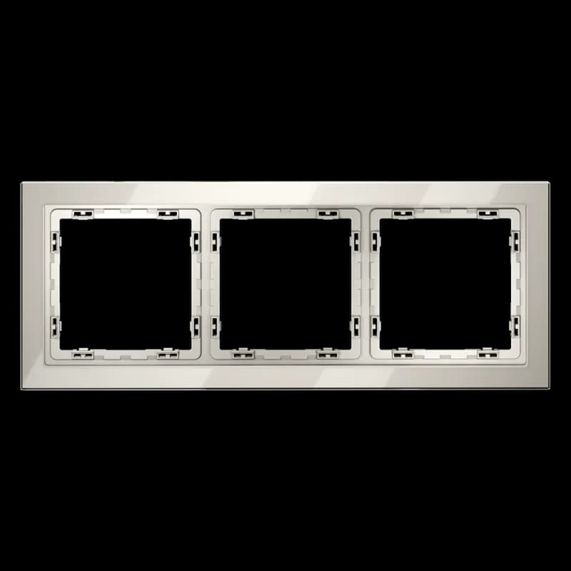 Рамка стеклянная VOLTUM S70 на 3 поста, (кашемир, стекло)