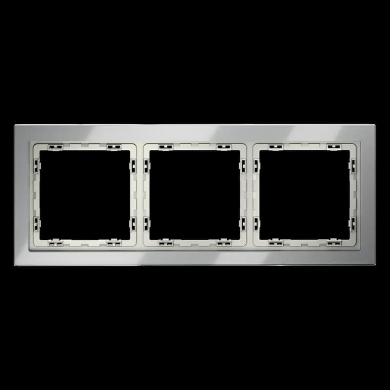 Рамка стеклянная VOLTUM S70 на 3 поста, (сталь, стекло)