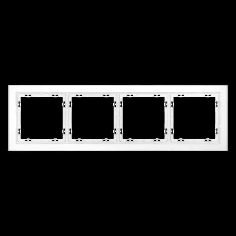Рамка стеклянная VOLTUM S70 на 4 поста, (белый,матовый,стекло)