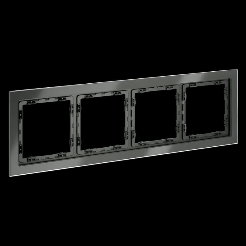 Рамка стеклянная VOLTUM S70 на 4 поста, (титан, стекло)