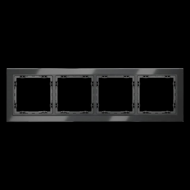 Рамка стеклянная VOLTUM S70 на 4 поста, (графит, стекло)