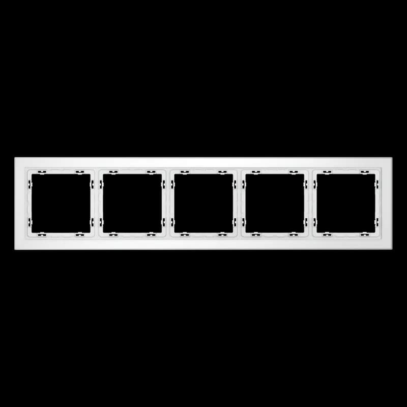 Рамка стеклянная VOLTUM S70 на 5 постов, (белый,матовый,стекло)