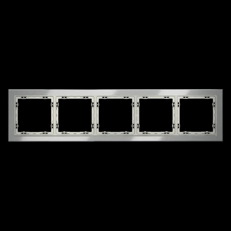 Рамка стеклянная VOLTUM S70 на 5 постов, (сталь, стекло)