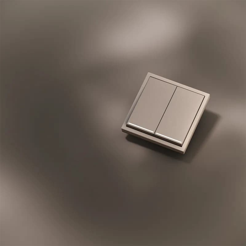 Клавиши для выключателя/переключателя двухклавишного с подсветкой, S70 Metal (платина)