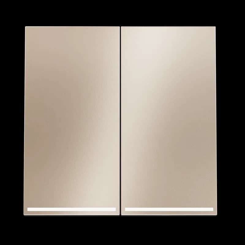 Клавиши для выключателя/переключателя двухклавишного с подсветкой, S70 Metal (платина)