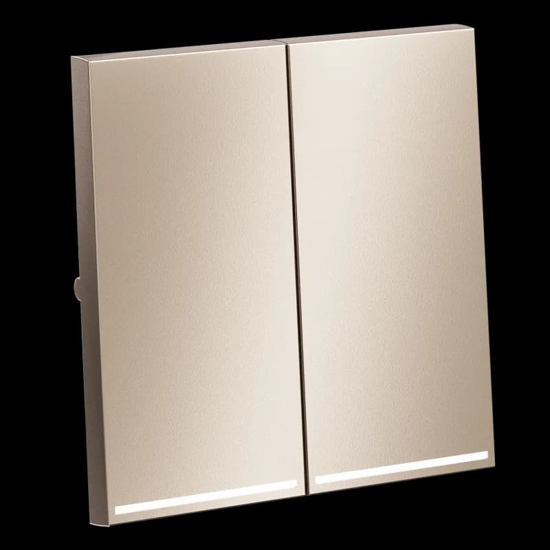 Клавиши для выключателя/переключателя двухклавишного с подсветкой, S70 Metal (платина)