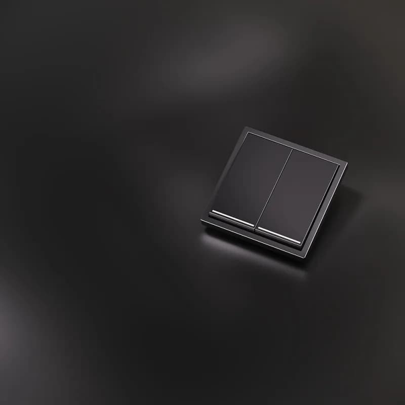 Клавиши для выключателя/переключателя двухклавишного с подсветкой, S70 Metal (антрацит)