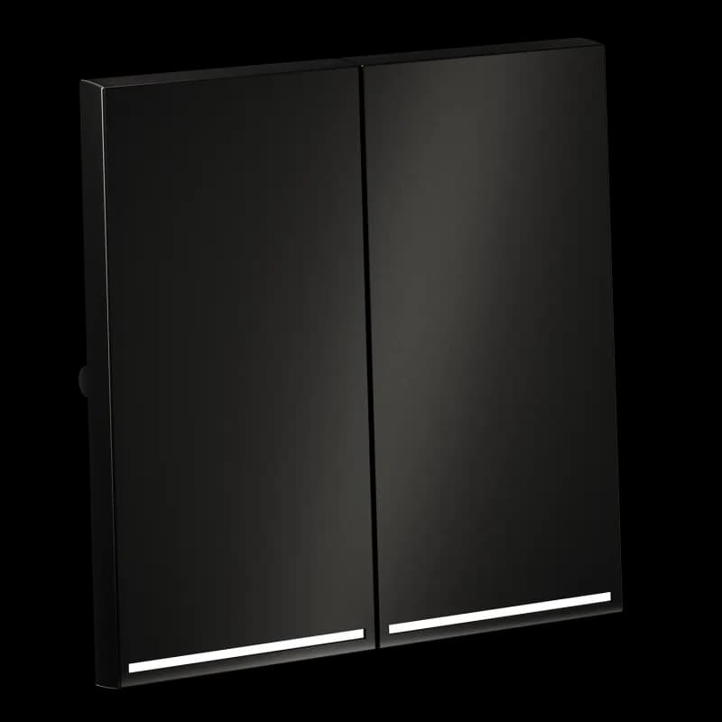 Клавиши для выключателя/переключателя двухклавишного с подсветкой, S70 Metal (антрацит)