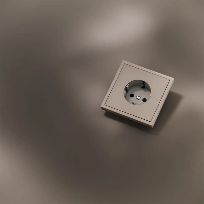 Накладка для розетки с заземлением, S70 Metal (платина)