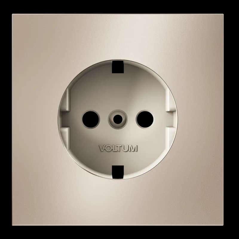 Накладка для розетки с заземлением, S70 Metal (платина)