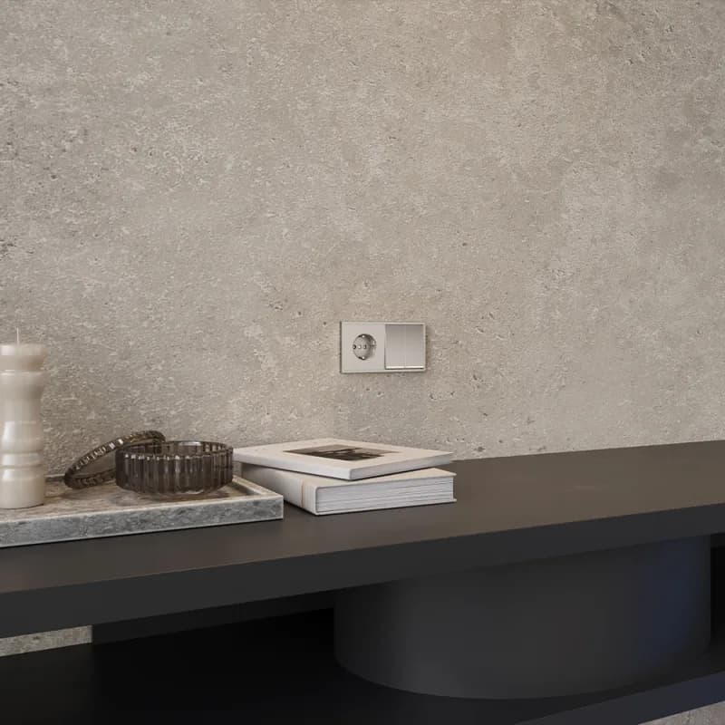 Накладка для розетки с заземлением, S70 Metal (никель)