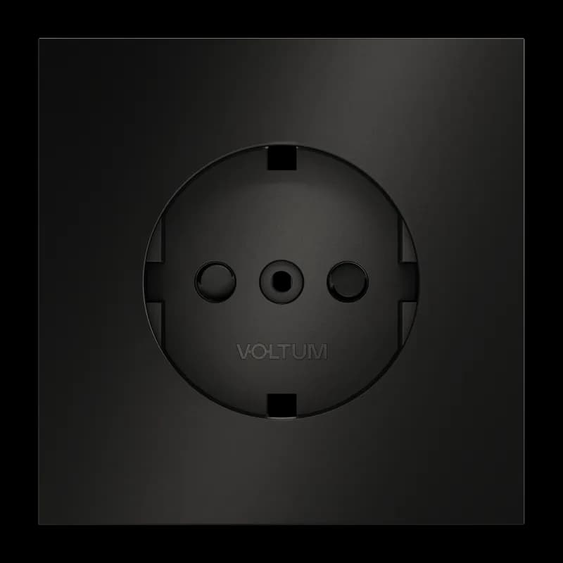 Накладка для розетки с заземлением и защитными шторками, S70 Metal (антрацит)