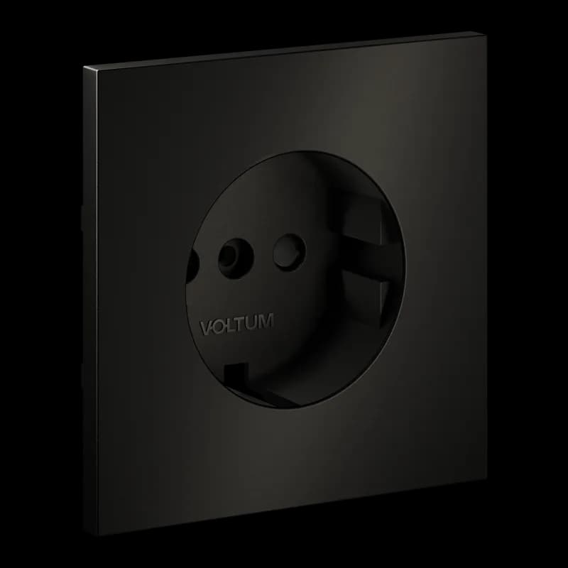 Накладка для розетки с заземлением и защитными шторками, S70 Metal (антрацит)